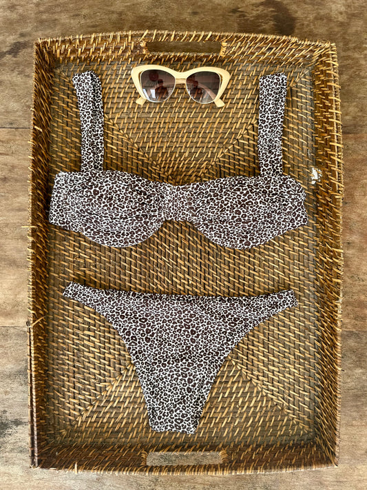 Biquini meia taça oncinha marrom